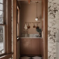 LONDON ROSE Traditional Wallpaper - Smoke Grey