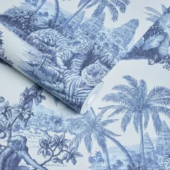 SUMATRA Wallpaper - Off White & Azure